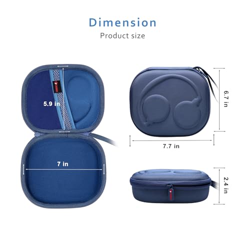 XANAD Hard Case for Bose QuietComfort, QC Ultra, QC 45, QC 35, QC45 SE, QC SE or Skullcandy Crusher Evo, Hesh ANC, Hesh Evo, Crusher ANC 2, Crusher, Riff 2 Noise Headphones(Outer Blue+Inner Blue) - color: Outer Blue+Inner Blue