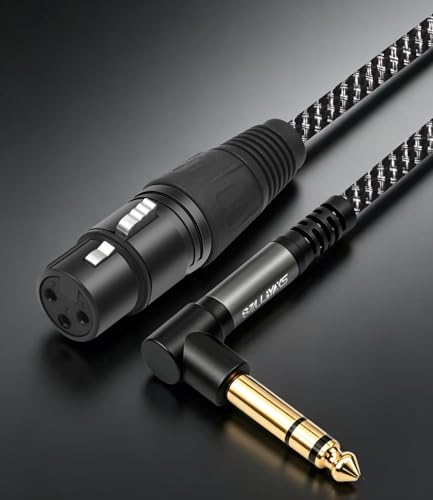 직각 6.35mm TRS to XLR 암, 0.6m(3피트), 직각 0.6cm(1/4인치) TRS to XLR 3핀 암, 스피커, 무대, DJ 등을 위한 브레이드 쉴드, DI 박스 키보드 - 믹서 2팩 - color: 90° TRS to XLR F, size: 3Ft-2Pack