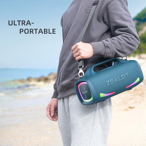 ZEALOT Bluetooth Speaker, 120W Booming Sound Speakers Wireless, Dual Pairing, XBass, BT 5.3, 24000mAh Power Bank, Portable Outdoor Waterproof Speaker for Camping, Beach Party(Dark Blue) - color: Dark Blue