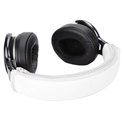 Semme Replacement Headset Earphone Cushion Headband Pad Cover for Iron M50 Soft Protein Skin Zippered Design for Noise Reduction Slip Comfort (White) - color: White