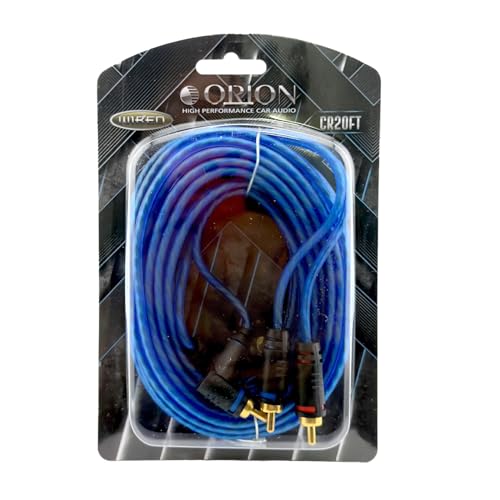 ORION Wired CR20FT (20-Ft Blue) 2 Channel RCA Male to RCA Male Stereo Car Audio Cable | RCA Cable for Amplifiers, Hi-Fi Systems, Speakers, Home Theater, Subwoofers - Angle/Straight Connectors - style: 20 FEET