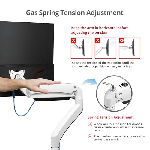 SIIG Single Monitor Desk Mount, 17"-43", 33 lbs, VESA 75/100, CE-MT3111-S1 | Mount one monitor on a desk from 17"-43" up to 33 lbs; C-clamp and grommet mounting confirm desk fit.