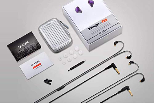 BASN Bsinger+PRO in Ear Monitor for Musicians with MMCX Replaceable Cables; Noise-Isolating and Universal-Fit (Purple) - color: Purple