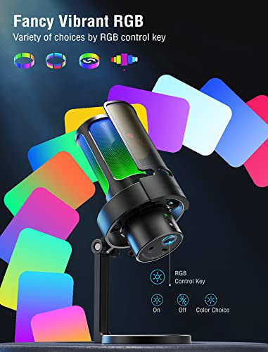 FIFINE A8 Plus USB Gaming Condenser Microphone with 4 Polar Patterns for PC - size: A8PLUS-Desktop
