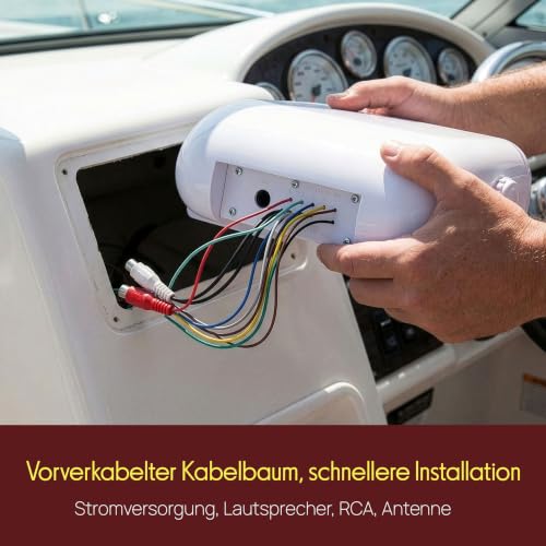 Pyle Durable Universal Marine Stereo Cover - Water Resistant Boat Radio Protector Shield with Flip-up Door & Neoprene Gasket - Compatible with Dual Shaft & DIN Style Stereos - Pyle PLMRCW3