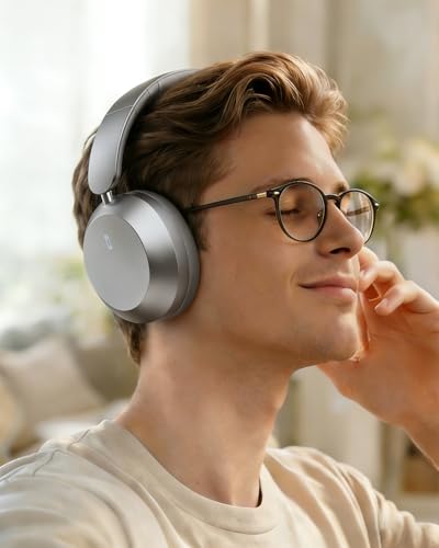 Wentronic Y05 Wireless Bluetooth Headphone, Noise Cancelling, Sliver | Wireless Over-Ear Headphones, Hi-Res Audio, 48H Playtime, Built-in Mic, Comfort & Connectivity, Works with iOS, Android & PC - color: Silver