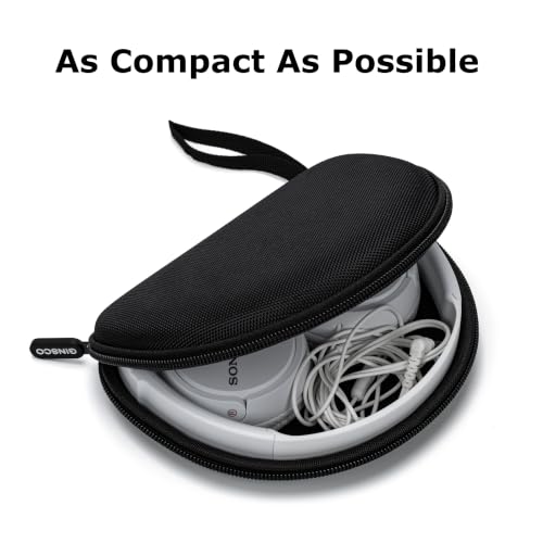 Ginsco Slim Protect Case Compatible with Sony ZX Series Wired On-Ear Headphones, MDR-ZX110 / MDR-ZX110AP / MDRZX110NC / MDR-ZX310AP, Hard Shell Travel Carrying Headphone Case (Black-R) - color: Black-R