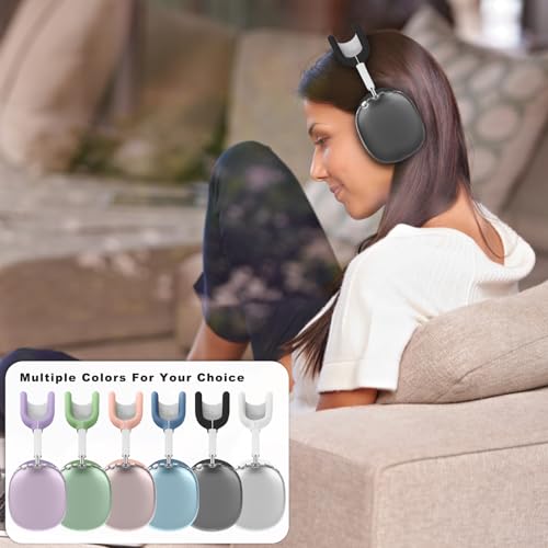 for AirPods Max case Cover,Anti-Scratch Ear Pad Case Cover/Ear Cups Cover/Headband Cover for AirPods Max. Clear Soft TPU and Silicone,Skin Scratch Proof. - color: 3PC-Black