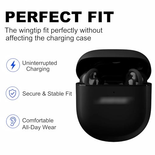 Replacement Ear Tips for Bose QuietComfort Ultra Earbuds 1/2nd Gen | Anti-Slip Silicone Wingtip Covers Eartip with Portable Storage Box (3 Pairs, Black, S/M/L)
