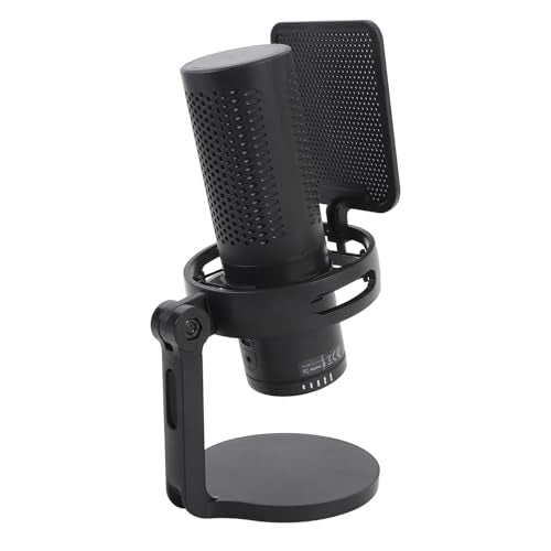 Jiawu USB Microphone, Quick Mute Noise Cancellation RGB Lights Gaming Microphone, Podcast with Popfilter Shock Mount for Gaming Streaming Podcasts