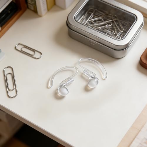 10pcs Wireless Earphone Ear Hooks - 360° Rotatable Silicone Earbud Earloops - Anti-Slip Sports Earbud Holder Clamps - Earpeice Clip Accessories for Secure Fit - color: Transparent