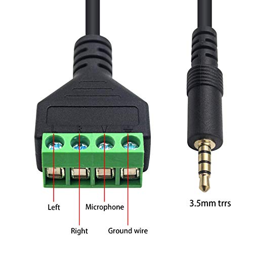 Poyiccot 3.5mm Speaker Wire Adapter, 3.5mm (1/8") 4 Pole Stereo TRRS Male Jack to AV 4 Screw Terminal Block Balun Connectors Cable 30cm (1/8inch/ 4pin) - color: 3.5mm to 4 pin screw terminal