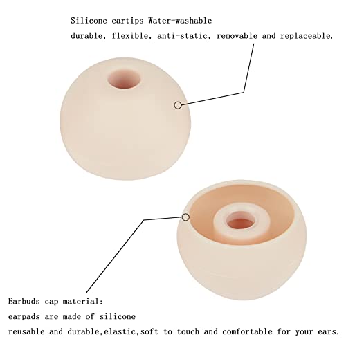 Silicone Earbud Replacement Tips Compatible with Powerbeats Pro Beats Wireless Earphone Headphones,4 Pairs Replacement Earbuds Cap - color: Ivory