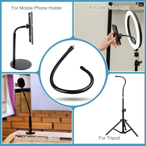 PATIKIL 6" Gooseneck, 2Pcs 1/4"-20 Female to Male Thread Metal Universal Hose Flexible Arm Gooseneck Tube Extension Holder for Action Camera, Phone, Microphone, Black - size: 6 Inch