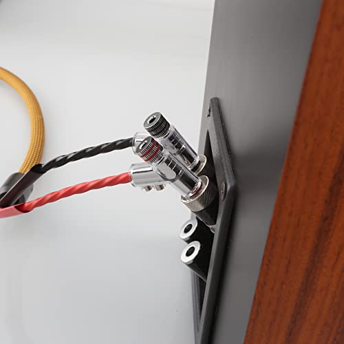 Viborg 4X Banana Plugs Rhodium Plated 45° Angled Screw Locking Speaker Connectors for Sound Systems - color: Rhoidum