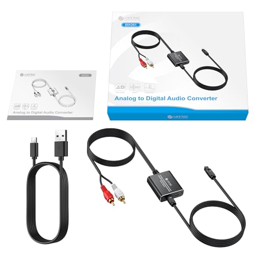 eSynic Professional 7ft Long RCA to Optical Audio Converter - style: RCA to Optical