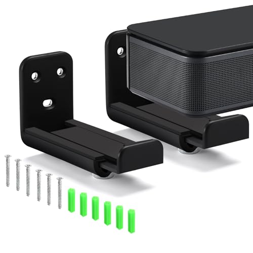 Soundbar Wall Mount for Sony,JBL,LG,Bose SoundBar Mounting Bracket Under TV | Soundbar Mount Shelf for Samsung,Roku,Vizio, Sound Bar Mounting Bracket,TV Speaker Adjustable Wall Mount Kit