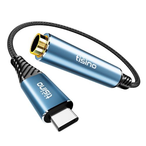 Tisino USB C to Aux 1/4" TRS Headphone Adapter Cable,384kHz/32bit, 20cm | USB C to 6.35mm TRS Stereo Audio Jack for Smartphone/Laptop/Amplifier/Mixer/Speaker, Gold-Plated DAC Chip - size: 0.2m/0.65FT