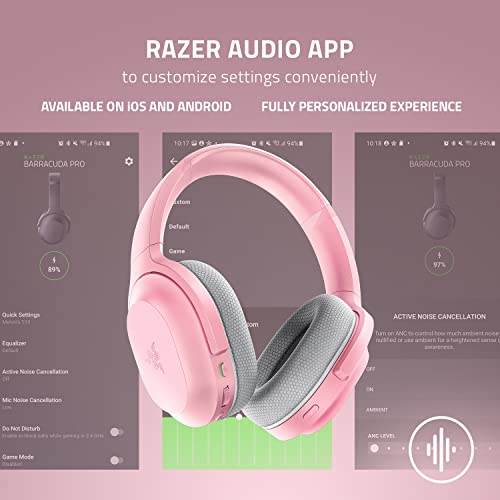 Razer Barracuda Wireless Gaming & Mobile Headset, 2.4GHz + Bluetooth, Pink - color: Pink, size: Standard, style: Barracuda