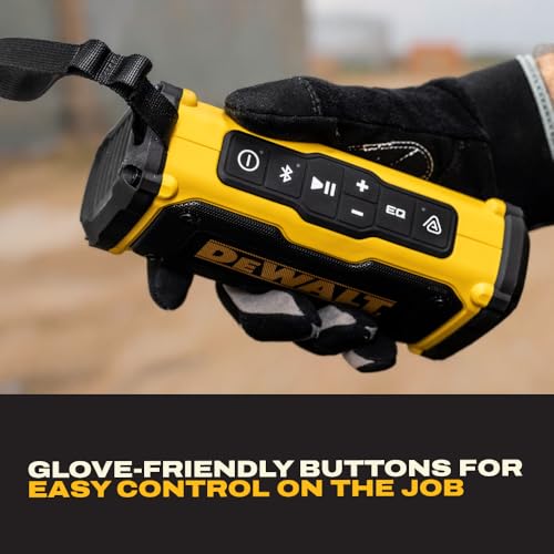 DEWALT Heavy Duty Magnetic ToughSound Pro Bluetooth Speaker – 22W | Jobsite Portable Speaker w/Built-in Magnets, IP67 Dust & Waterproof, 14H Runtime, Auracast Multi-Speaker Linking & EQ Modes