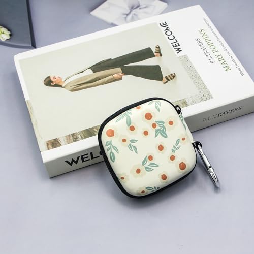 Earbud Case,Headphone Organizer Earbud Storage Bag, Hard EVA Shockproof Cover Carrying Case with Carabiner Clip Compatible with AirPods 5 4 AirPods Pro 2nd /3/2 Bose Galaxy (Small Flower) - color: Small Flower