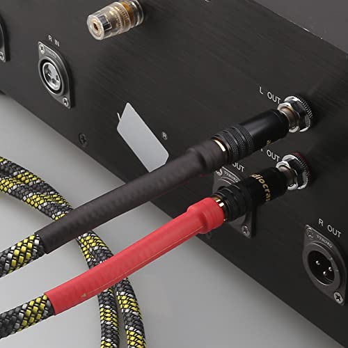 HiFi Interconnect Cable 2RCA Male to Dual RCA Male AV Cables,Digital & Analogue Subwoofer Stereo Audio Cable for Home Theater,HDTV,Amplifiers,Hi-Fi System (3M/10FT) - size: 3M/10FT