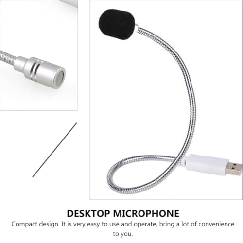 Toddmomy USB Computer Microphone with Portable Compact Design, Aluminum Alloy Body, and Sponge Cover for Voice Chat and Live-Streaming Compatible with Laptop and Desktop
