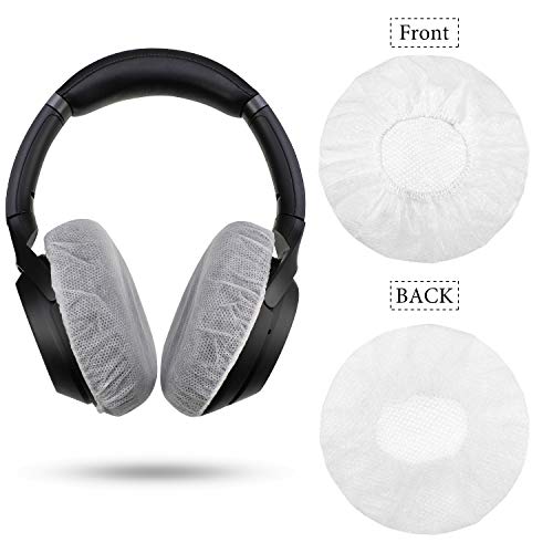 BBTO 300 Pieces Disposable Headphone Covers Non Woven Sanitary Fabric Headset Earphone Covers for Ear Pad Headphones(White,L-11 cm,300 Pieces) - color: White, size: L-11 cm