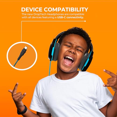 Gumdrop DropTech On-Ear Wired Headphones No Mic | USB C - Long Tangle Free Chew-Proof Cord - Rugged Reliable Drop Tested and Comfortable for Kids K-12 Students Classroom and School Use - size: USB-C No Mic