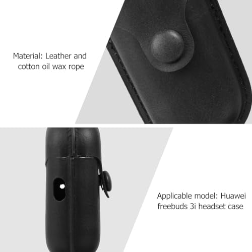 SHOWERORO Waterproof Earphone Case for Earbuds 3I, Scratch-Proof Headset Storage Bag with Dustproof Holder for Camping, Chic Black Protective Earphone Organizer