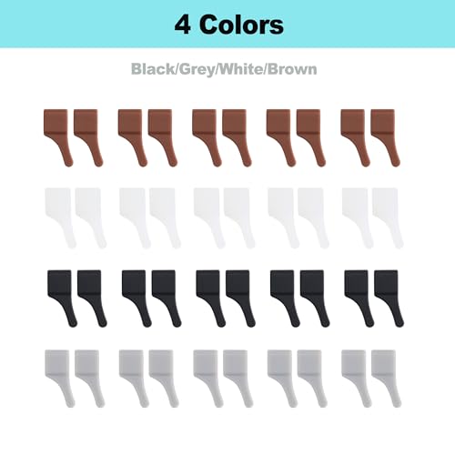 Glasses Ear Grips for Rayban Meta & Thick Temples - Anti-Slip Silicone Eye Glasses Ear Grippers, Eyeglass Grip Sleeve Retainer, Sunglass Holders Cushions Hooks, Accessories - 10 Pairs Brown - color: 10 Pairs Brown