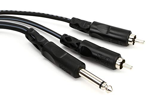 Hosa CYR-103 Y Cable, 1/4" TS to Dual RCA, 9.8 Feet