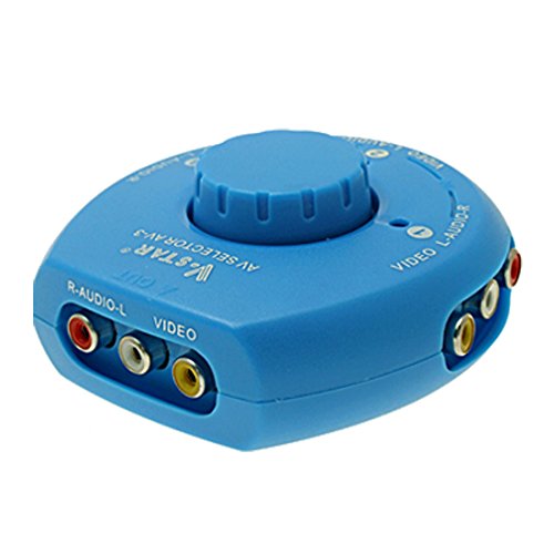 Ruilogod 4 in 1 RCA Video AV-Audio Portable Selector Switch