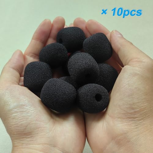 Headset Microphone Windscreen Foam Covers for Gaming Office, 10 Pack | Replacement Soft Mic Cover for Turtle Beach Recon 50, Razer BlackShark V2 X, BlueParrott B450-XT Headphone with Gooseneck Mic