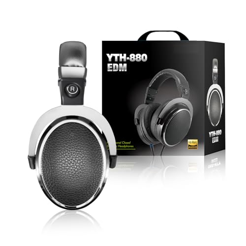 Yo-Tronics YTH-880 Wired Over-Ear Headphones, Hi-Res Studio Monitor, 50mm Driver 3.5/6.3mm Wired Audio Jack with 9.8ft Cable for Electronic Drum Stereo Deep Bass Keyboard Guitar, Black - color: YTH-880 EDM