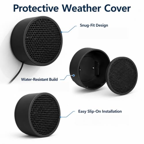 Protective Weather Cover Compatible With Echo Dot (3rd Gen) | Durable Water-Resistant Sleeve, Snug-Fit Outdoor Shield for Patio, Porch, and Garden - Black