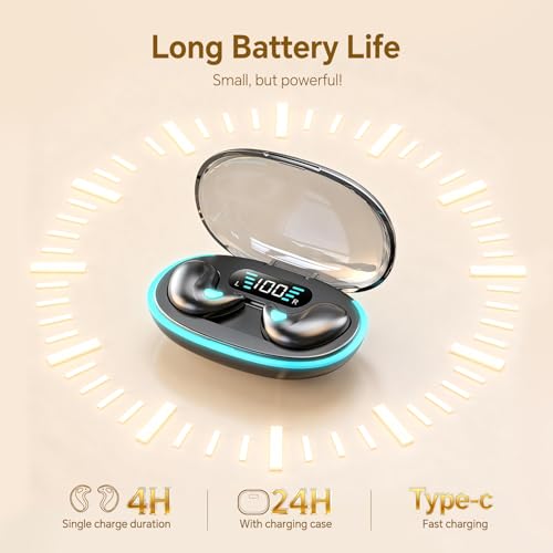 Bluetooth Invisible Sleep Earbuds Wireless Small Flat Sleeping Headphones - color: Black