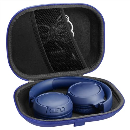 Geekria Shield Headphones Case Compatible with JBL Tune 510BT, Tune 660NC, Tune 560BT, Tune 500BT, Jr 310BT, Replacement Hard Shell Travel Carrying Bag with Cable Storage (Blue) - color: Blue