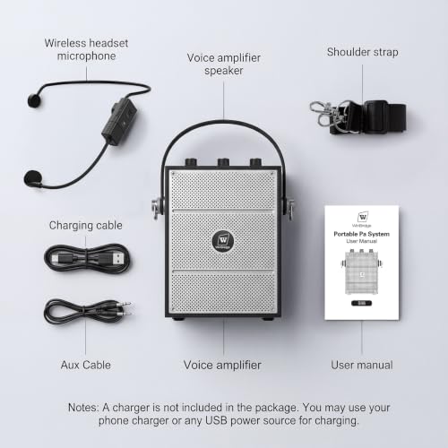 Voice Amplifier, 50W Bluetooth PA Speaker S98 with Wireless Headset Mic