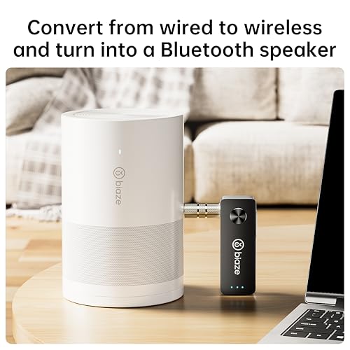 Bluetooth 5.3 Transmitter and Receiver, Plug and Play 3.5mm Audio Adapter, Wireless Car Aux & Headphone Adapter for Phone, Switch, TV, PC