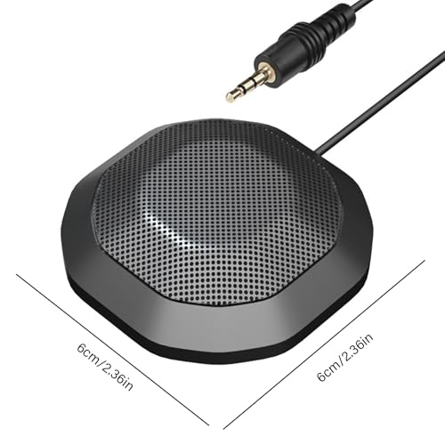 Walfront Omnidirectional Desktop Microphone for PC Laptop 3.5mm Jack 3 Meters Pickup Distance Portable Mini Mic for Business Conference - size: 3.5mm Plug, style: 3.5mm Plug