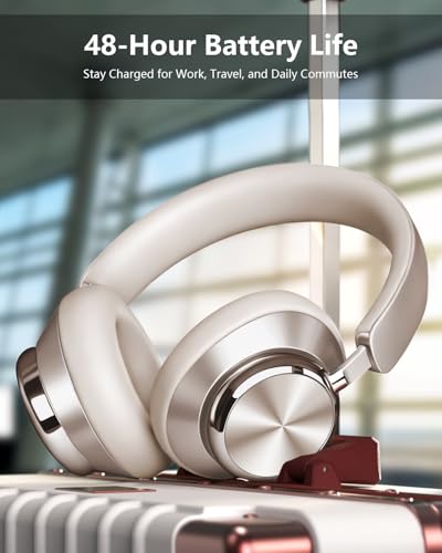 Wentronic Y03 Bluetooth Headphones Wireless Active Noise Cancelling Over Ear Headphones 48 Hours Playtime High Sound Quality 6 EQ Music Mode Headphones with Soft Ear Cushion - Starlight - color: Starlight