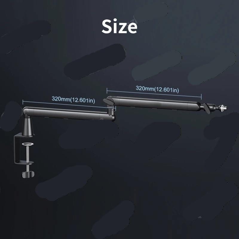 Compatible For Shure SM7B, MV7, AM8, K688; Professional Low Profile Mic Arm With Extended Riser & Cable Management