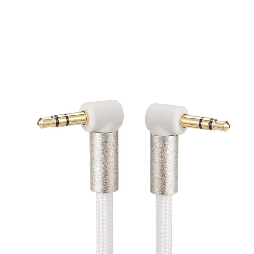 3.5mm Audio Cable Stereo Aux Male to Male 90 Degree Angle Cord Headphone Speaker (9.8ft) - size: 9.8ft