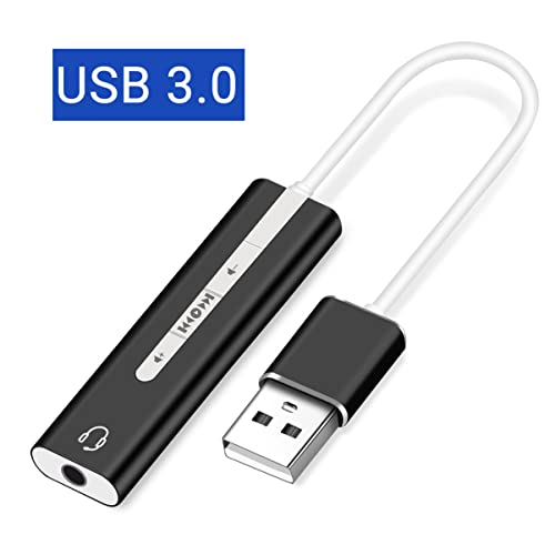 Hemoton 2pcs USB External Sound Card Surround Sound for Microphone and Earphone Volume for Computer Use Black