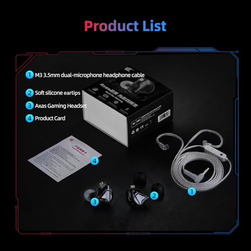 KZ Axas in Ear Monitor | Noise Isolating Gaming IEMs with Mic, Low-Distortion Audio, FPS Co-Tuned, Detachable Cable Ear Buds(White 3.5mm with MIC) - color: White, style: 3.5 mm with Mic