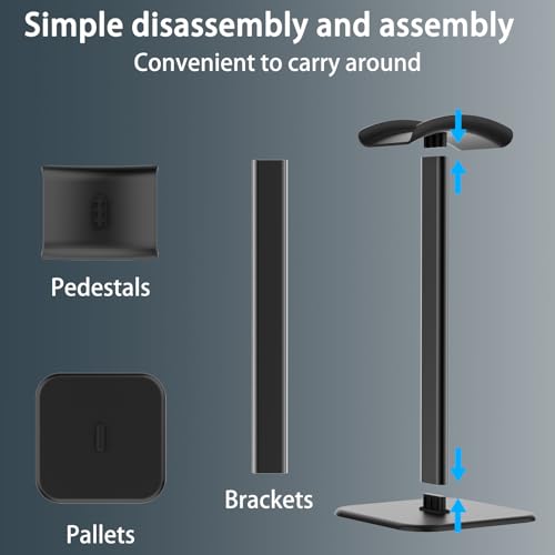 Headphone Stand for Desk - Headset Stand Headphone Holder (Black_2 Pack) - color: Black_2 Pack