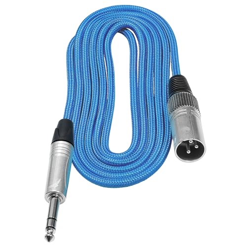 KONDOR BLUE x WhoisMatt | 6 FT 1/4 inch to XLR Male | Balanced XLR Audio Signal, Ultra-Durable, & Nylon Braided with Reinforced Metal Connectors | Blue - style: XLR Male to XLR Female