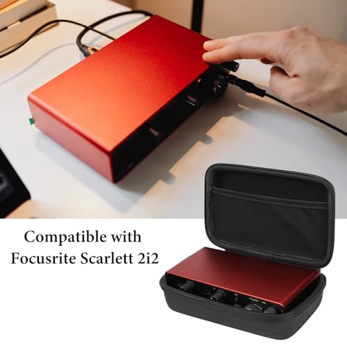 Linkidea 오디오 인터페이스 하드 케이스, Focusrite Scarlett 2i2 3세대와 호환되는 보호 하드 쉘 여행용 휴대용 가방 (그레이)