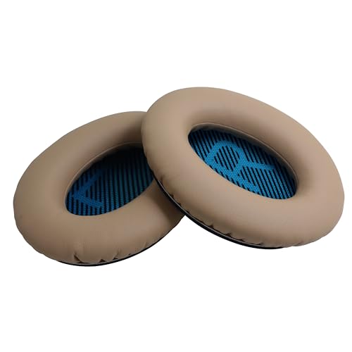 Replacement Ear Pads for Bose QuietComfort 35 35 II 15 25(qc 35 25 15/QC35 ii), Headphone Ear Covers, High Density Memory Cotton, Soft Leather, Adaptive Noise Isolation Headphones Pads Cushions - color: khaki, style: QC35